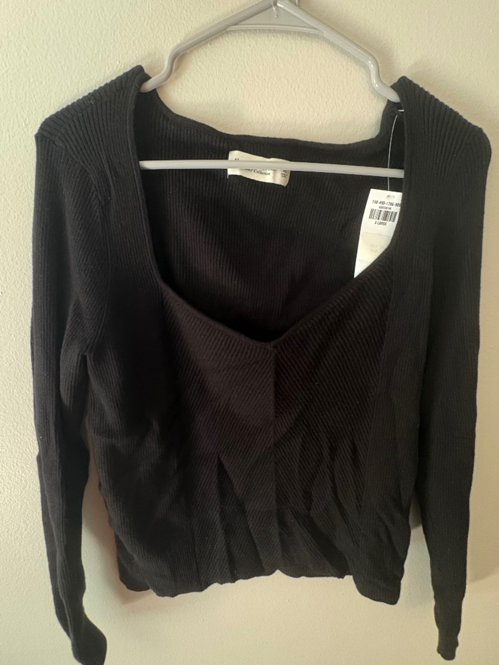 NWT Abercrombie Soft A&F Collection Knit Sweater Black - Size XL